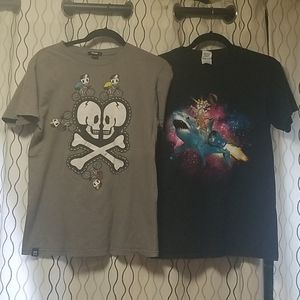 Tokidoki Skull hear & Cowboy cat riding shark